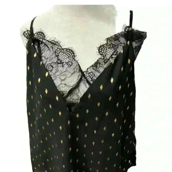 Blu Pepper New With Tags Black Tank Lace Bralette Gold Details - Picture 8 of 9